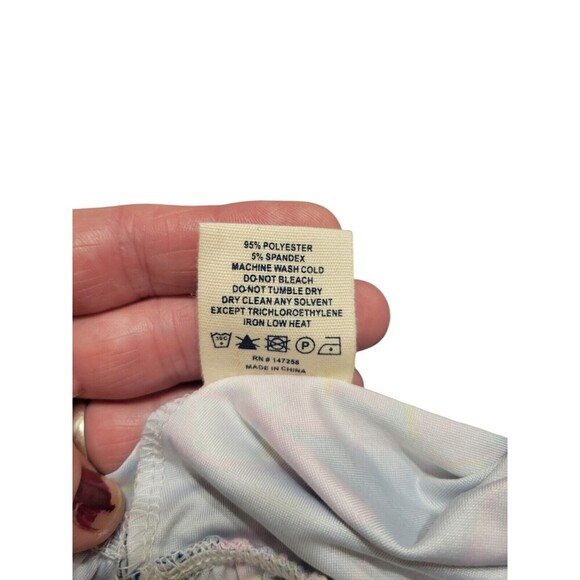 Simply Southern Dress Small Blue Pink Turtle Print 3/4 Sleeve Ruffle Hem F12.3 - Picture 8 of 11